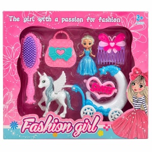 Set de Joacă Fashion Girl pentru Fetițe 3+ – Păpușă Prințesă, Unicorn și Accesorii Beauty