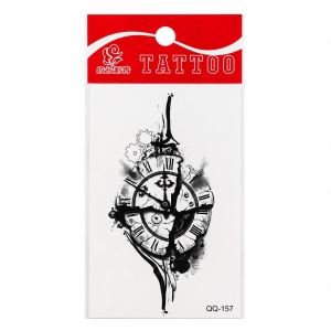 Tatuaj Temporar Semipermanent Ceas Vintage cu Cifre Romane - 10cm