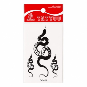 Tatuaj Temporar Semipermanent Șarpe Negru Tribal 10 cm – Design Minimalist și Misterios