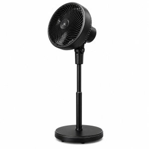 Ventilator cu Picior 10 Inch, negru , 80W, 3 Trepte de Viteză, Oscilație, Circulație Puternică a Aerului