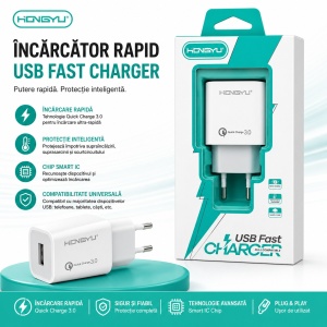 Adaptor Telefon USB Fast Charger Quick Charge 3.0 – Încărcare Rapidă și Protecție Inteligentă - Img 2