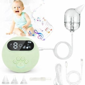 Aspirator nazal pentru bebeluși, plastic, model compact și eficient, culoare Verde