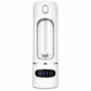 Blender portabil USB pentru smoothie 600ml, 12 lame inox, afisaj digital, alb - Img 6