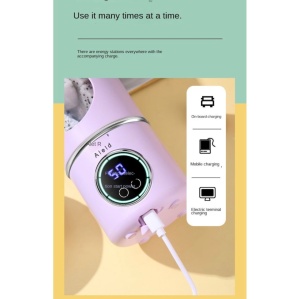 Blender portabil wireless 700ml cu 12 lame, 4 viteze si incarcare USB Type-C, mov - Img 4