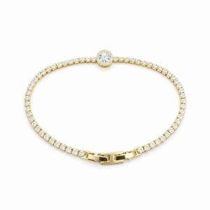 Brățară Roxe Aurie cu Cristal Central , material inoxidabil, 18 cm