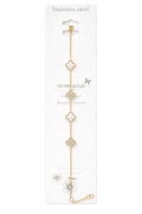 Brățară Roxé cu trifoi – model elegant cu 2 elemente albe și 2 cu strasuri - Img 2