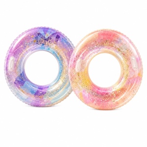 Colac Gonflabil Roz Sequin Fantasy 90 cm – Colac de Înot cu Glitter pentru Piscină și Plajă