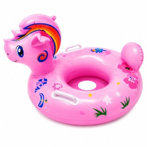 Colac Gonflabil Unicorn Roz pentru Copii – Swim Ring 70x60 cm cu Mânere și Design Adorabil