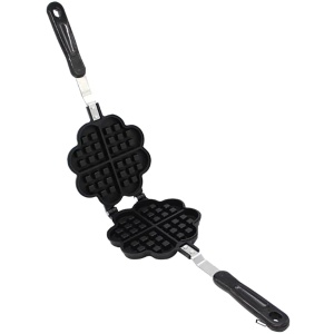 Forma dubla pentru waffles / gofre tip floare, antiaderenta, pentru aragaz - Img 2