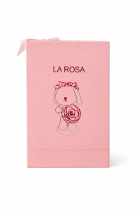Iepuras cu trandafir in vitrina 22x15x15 cm, 1kg cu sertar bijuterii si punga cadou - Img 3