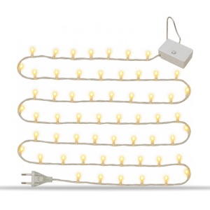 Instalație LED Tip liniar, 240 LED alb cald, fir alb, 30 m - Img 3