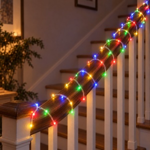 Instalație LED tip liniar din sarma siliconata, 300 LED multicolor, 30 m - Img 5