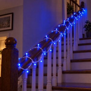 Instalatie LED tip Liniara, 30 m, 240 LED, Albastru, Fir Alb, Jocuri de Lumini - Img 3