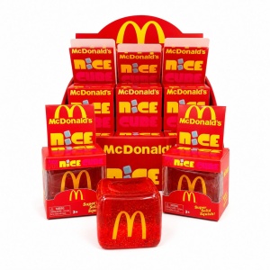 Jucărie Antistres NeeDoh Nice Cube Roșu cu Galben – Cub Squishy Elastic pentru Relaxare și Distracție