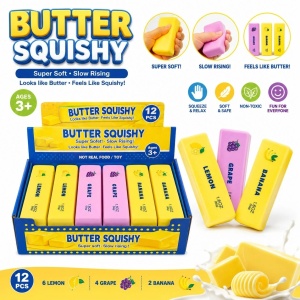 Jucărie Antistres Squishy Butter cu Fructe, 13 cm, Model Aleatoriu, Super Moale, Slow Rising