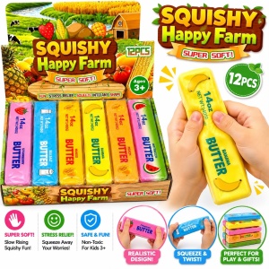 Jucărie Antistres Squishy Butter cu Fructe, 23 cm, Slow Rising, Model Aleatoriu
