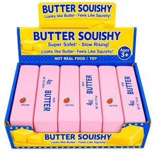 Jucărie Antistres Squishy Butter Roz 13 cm – Squishy Super Moale, Jucărie Senzorială pentru Copii