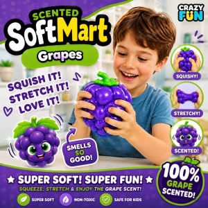 Jucărie Antistres Squishy Strugure Gigant 10 cm, cu Spumă în Interior, Super Moale - Img 4