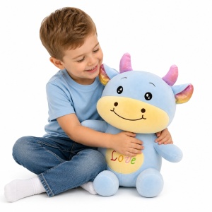 Jucarie de plus vacuta albastra 45 cm – plus moale, design adorabil - Img 2