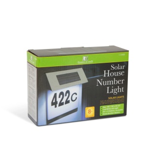 Lumină solară LED pentru număr de casă, plastic alb, 24x18 cm, cu autocolante incluse - Img 4