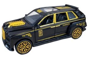 Mașină metalică die-cast, scară 1:28, cu pull-back, uși deschise, lumini și sunete, 17.5x8x9 cm