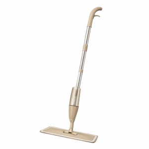 Mop plat cu pulverizator și rezervor integrat pentru curățarea rapidă a pardoselilor, Crem