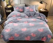 Patura Cocolino Pufoasa cu Inimi Love, 200x220 cm, Mov Deschis