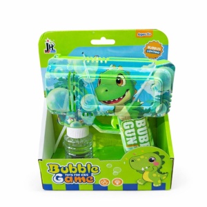 Pistol cu baloane model cu dinozaur dragalas, lumini LED, verde, 19,5 cm - Img 2