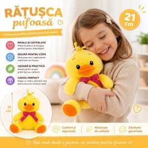 Rățușcă de Plus 21 cm – Jucărie de Pluș Moale și Catifelată pentru Copii, Cadou Adorabil pentru Somn și Joacă - Img 2
