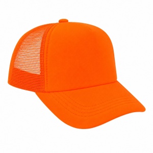 Sapca reglabila unisex cu plasa, portocaliu neon, marime universala - Img 2