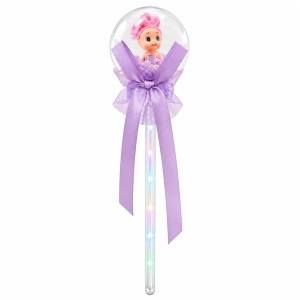 Set 10 baghete magice cu lumini LED mov si papusica in glob pentru copii - Img 2