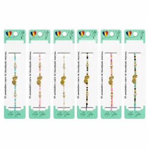 Set 12 Brățări cu Pandantiv Scoici Aurii, Reglabile, Multicolore