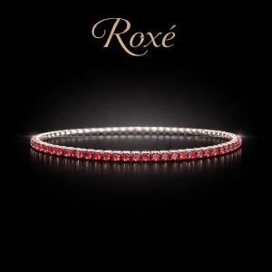 Set 12 bratari ROXE argintii elastice cu pietre rosii elegante