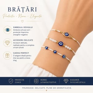 Set 12 Brățări Trio cu Ochi Protectori – 16 cm, Reglabile, Culori Diferite - Img 3