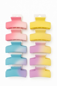 Set 12 Cleme Par 9cm Pastel Ombre , Accesorii Colorate si Rezistente pentru Coafuri - Img 2