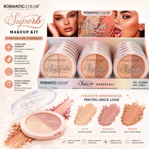 Set 12 Iluminatoare Duo Romantic Color Superb – Highlighter Compact cu 2 Nuanțe - Img 2