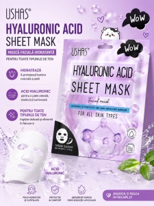 Set 12 Măști Faciale cu Acid Hialuronic USHAS – Hidratare Intensă, Elasticitate și Luminozitate pentru Ten - Img 2