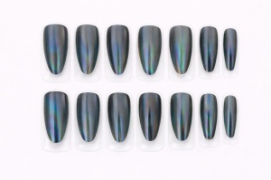 Set 12 perechi unghii false Press-On cu efect Holografic Multicolor - Img 2