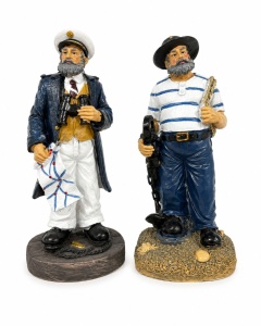 Set 2 Figurine Marinari Decorativi – Suveniruri Nautice cu Căpitan și Marinar