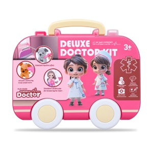 Set doctor de jucarie pentru copii, valiza tip ambulanta cu roti, plastic, 3 ani+ - Img 4