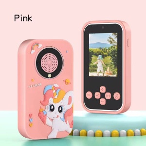 Telefon copii model unicorn roz cu camera jocuri muzica si ecran color