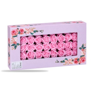 Trandafiri decorativi din săpun, set 50 de bucăți, roz pal închis, 5 cm - Img 5