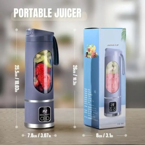 Blender portabil electric 450ml pentru smoothie si shake, reincarcabil USB Type-C, verde - Img 3