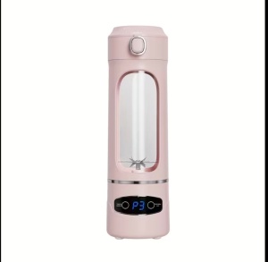 Blender portabil USB pentru smoothie 600ml, 12 lame inox, afisaj digital, roz