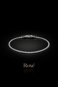 Bratara Roxe argintie cu cristale rotunde delicate , 19 cm, material inoxidabil