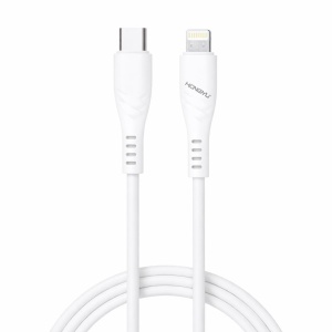 Cablu de incarcare si date USB-C Lightning Hongyu HY-SJX40, 66W, 1m, fast charge, alb