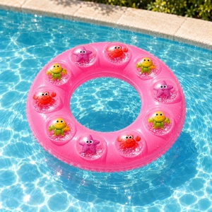 Colac Gonflabil Roz cu Animăluțe Marine, 70 cm – Colac pentru Piscină și Plajă - Img 6