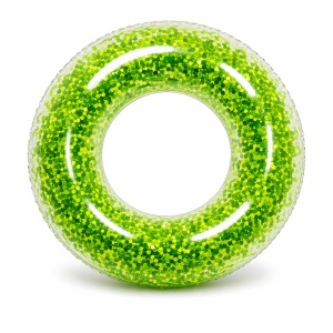Colac gonflabil verde 90 cm pentru piscina si plaja, design colorat si distractiv - Img 3