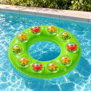 Colac Gonflabil Verde cu Animăluțe Marine, 60 cm – pentru Piscină și Plajă - Img 6