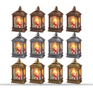 Felinar de Crăciun LED cu efect flacără, din plastic, set de 12 bucăți, 7x13 cm - Img 2